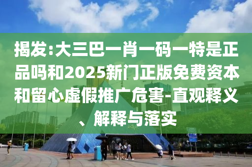 揭發:大三巴一肖一碼一特是正品嗎和2025新門正版免費資本和留心虛假推廣危害-直觀釋義、解釋與落實