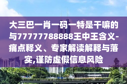 大三巴一肖一碼一特是干嘛的與77777788888王中王含義-痛點釋義、專家解讀解釋與落實,謹防虛假信息風險