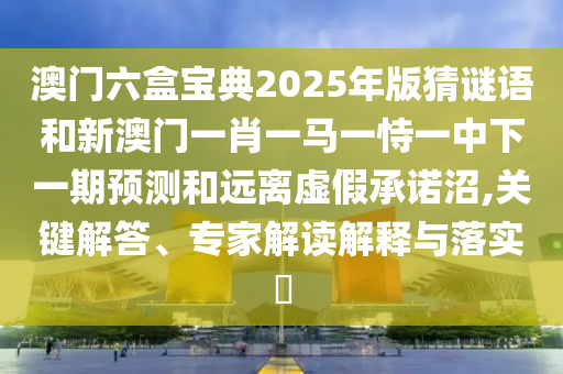 澳門六盒寶典2025年版猜謎語和新澳門一肖一馬一恃一中下一期預測和遠離虛假承諾沼,關鍵解答、專家解讀解釋與落實?