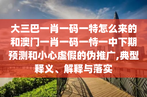 大三巴一肖一碼一特怎么來的和澳門一肖一碼一恃一中下期預(yù)測和小心虛假的偽推廣,典型釋義、解釋與落實