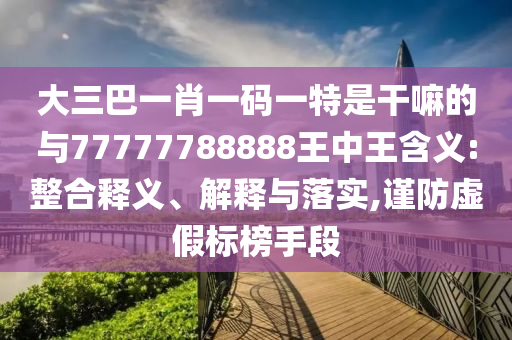 大三巴一肖一碼一特是干嘛的與77777788888王中王含義:整合釋義、解釋與落實(shí),謹(jǐn)防虛假標(biāo)榜手段