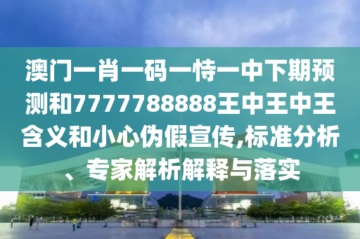 澳門一肖一碼一恃一中下期預測和7777788888王中王中王含義和小心偽假宣傳,標準分析、專家解析解釋與落實